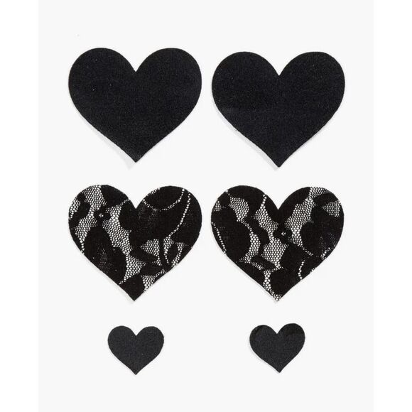 Bristols Six: Nippies® Heart-Shaped Disposable Nipple Cover Set – Satin & Lace - Picture 2 of 9